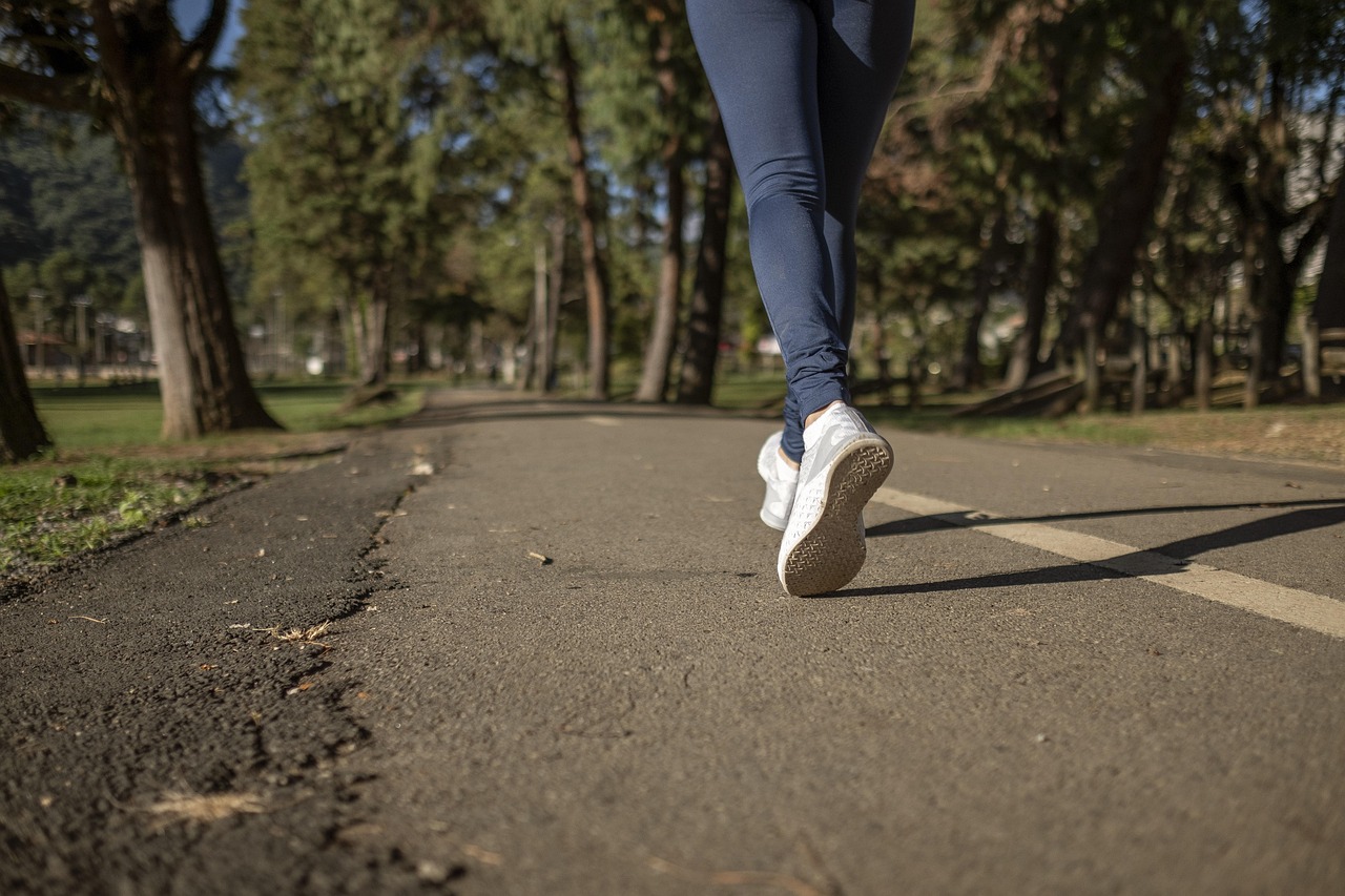 Person running on road